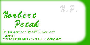 norbert petak business card
